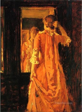 鏡の前の若い女性 ウィリアム・メリット・チェイス Oil Paintings